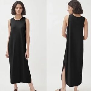 Cuyana Black Drape Back Dress